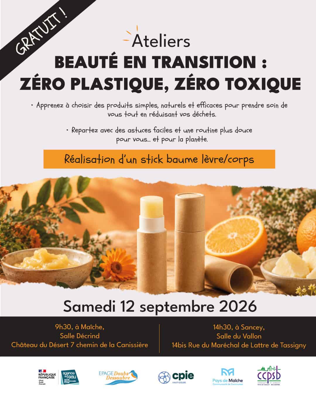 Affiche ateliers "beauté en transition"